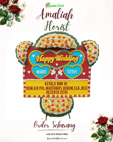 Papan Bunga Pernikahan Tampung